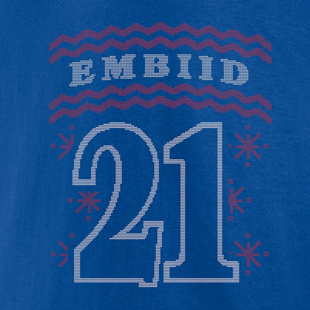 NBA Joel Embiid Philadelphia 76ers Ugly Sweater Name & Number T-Shirt