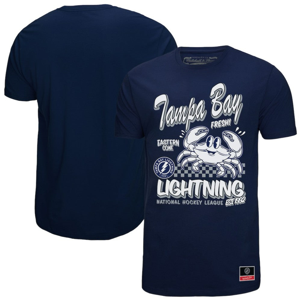 NHL Navy Tampa Bay Lightning Mitchell & Ness Local Food T-Shirt