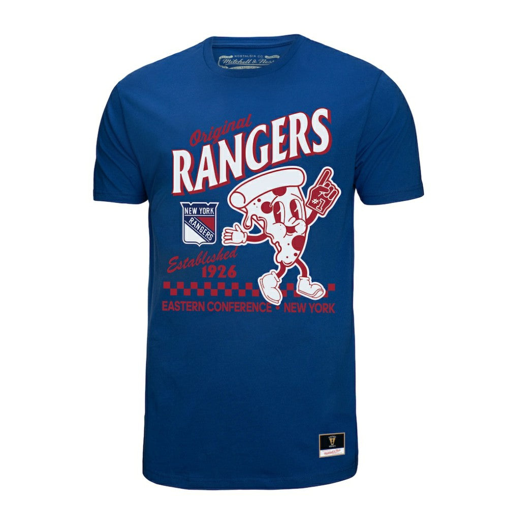 NHL Blue New York Rangers Mitchell & Ness Local Food T-Shirt
