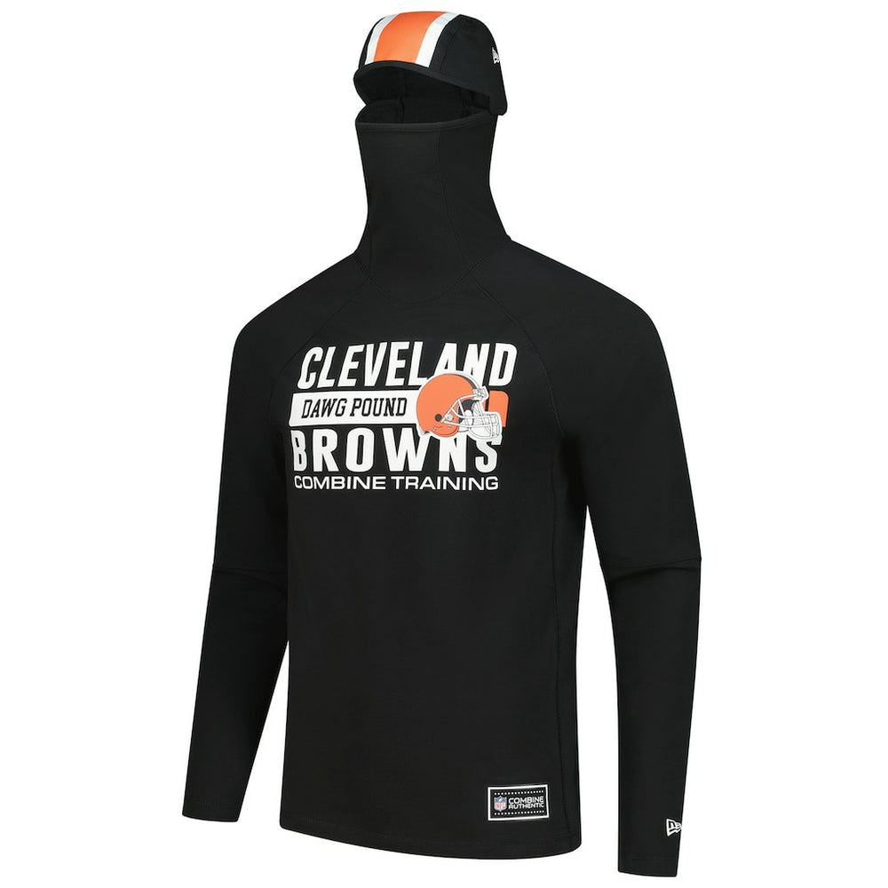 Functional Fandom Balaclava Helmet Stripe Tri-Blend Hoodie - Cleveland Browns