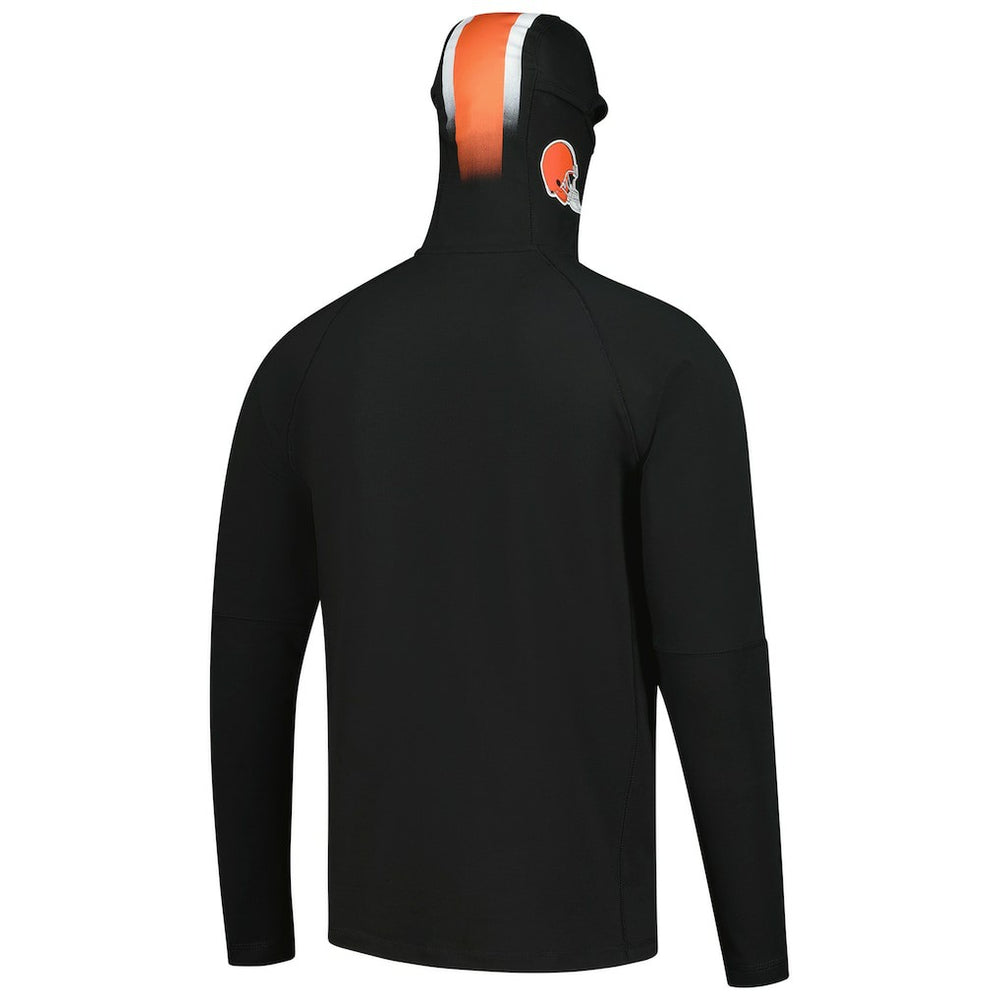 Functional Fandom Balaclava Helmet Stripe Tri-Blend Hoodie - Cleveland Browns