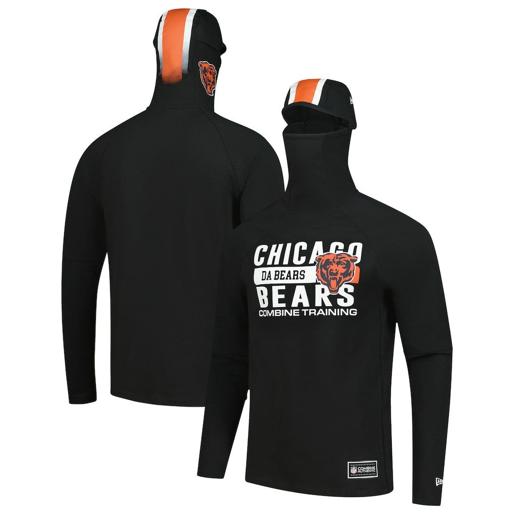 Functional Fandom Balaclava Helmet Stripe Tri-Blend Hoodie - Chicago Bears