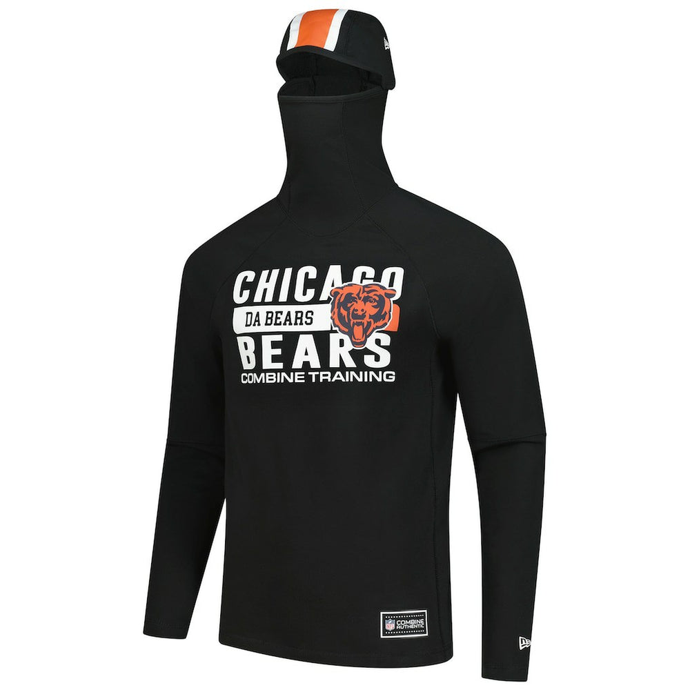 Functional Fandom Balaclava Helmet Stripe Tri-Blend Hoodie - Chicago Bears