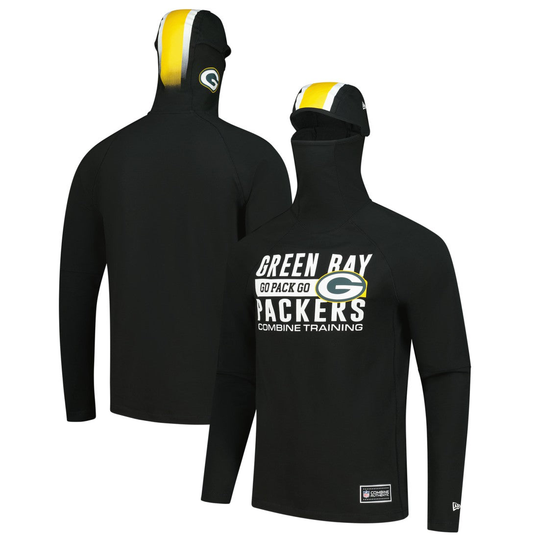 Functional Fandom Balaclava Helmet Stripe Tri-Blend Hoodie - Green Bay Packers
