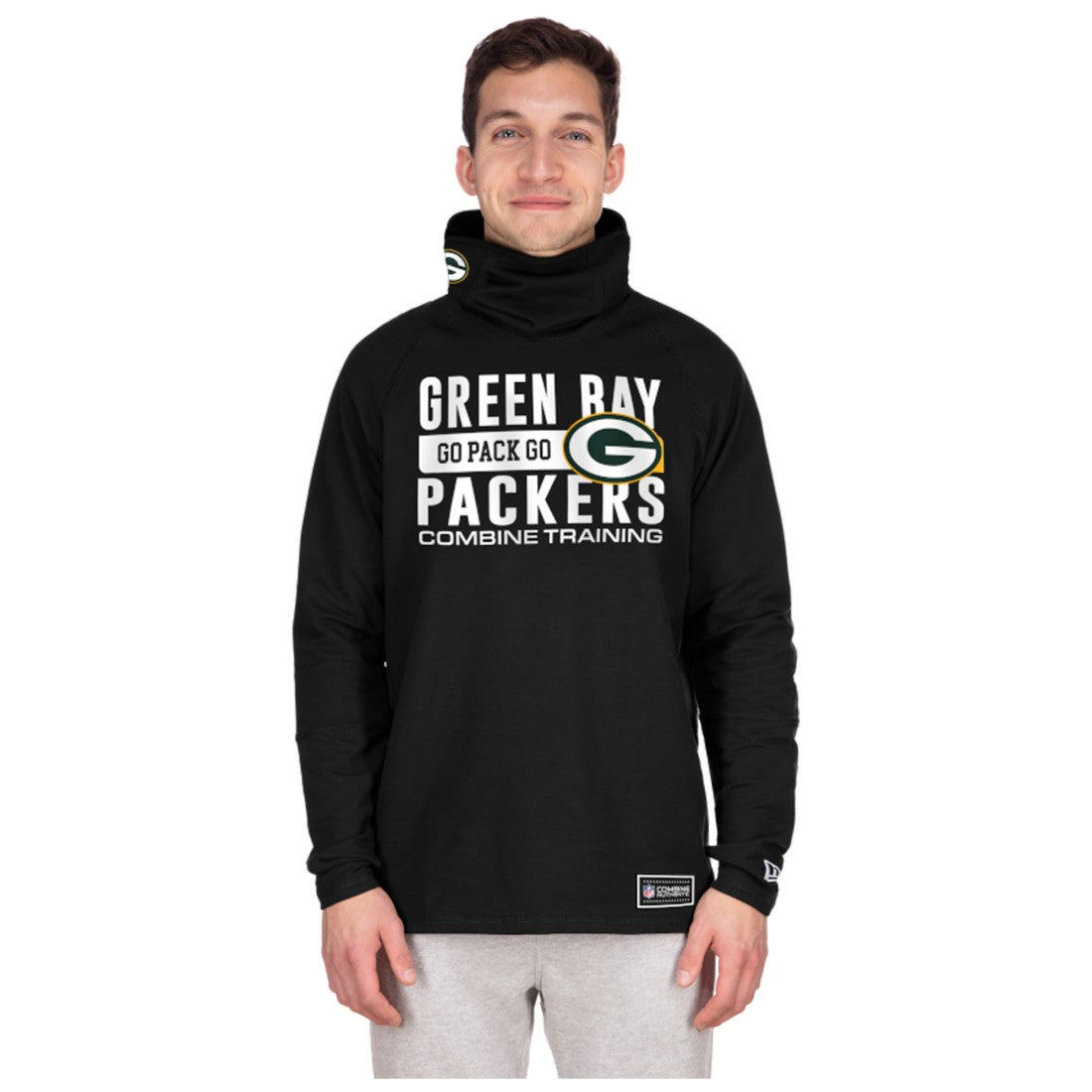Functional Fandom Balaclava Helmet Stripe Tri-Blend Hoodie - Green Bay Packers