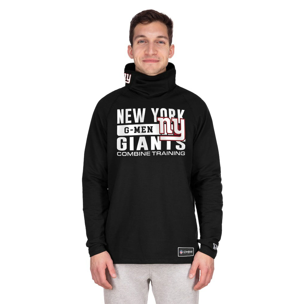 Functional Fandom Balaclava Helmet Stripe Tri-Blend Hoodie - New York Giants
