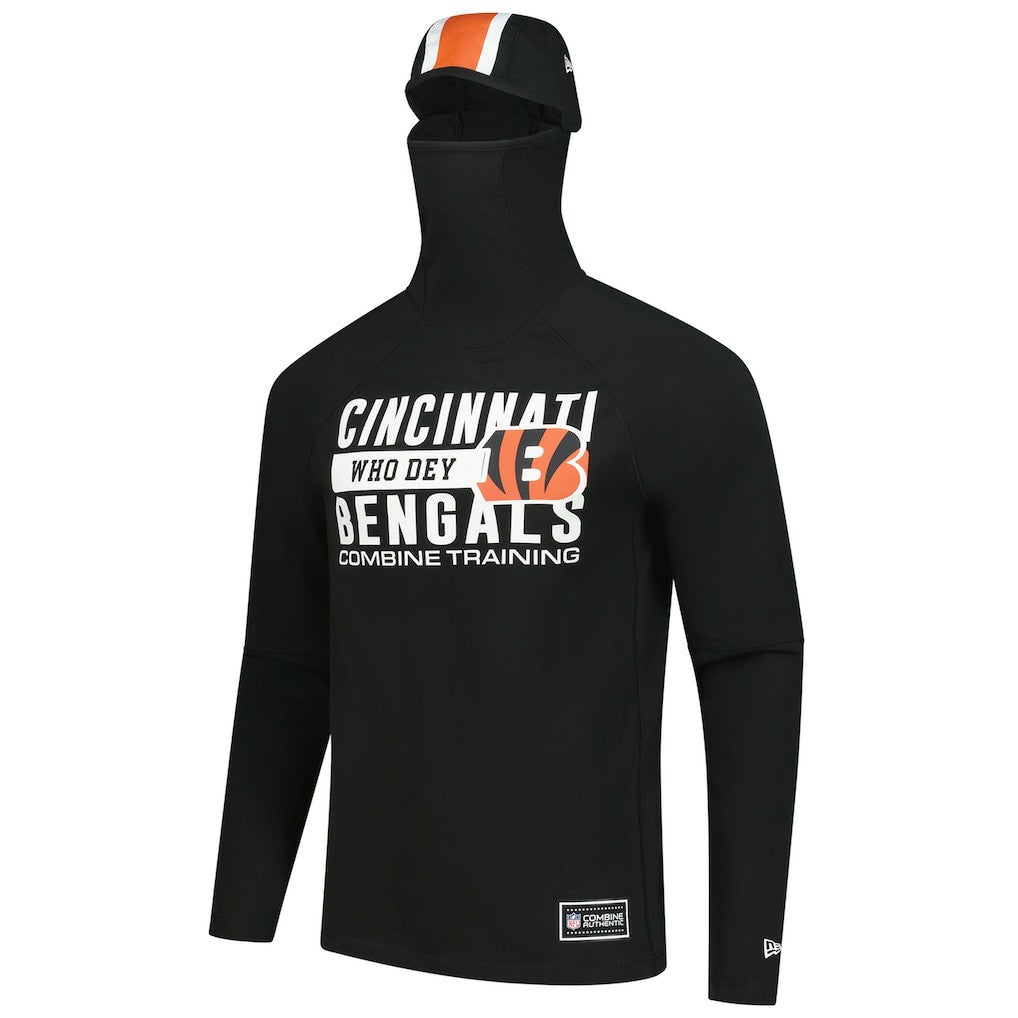 Functional Fandom Balaclava Helmet Stripe Tri-Blend Hoodie - Cincinnati Bengals