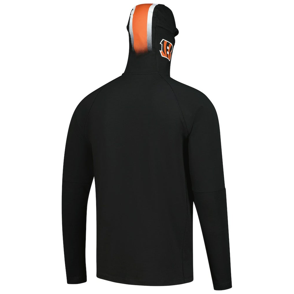 Functional Fandom Balaclava Helmet Stripe Tri-Blend Hoodie - Cincinnati Bengals