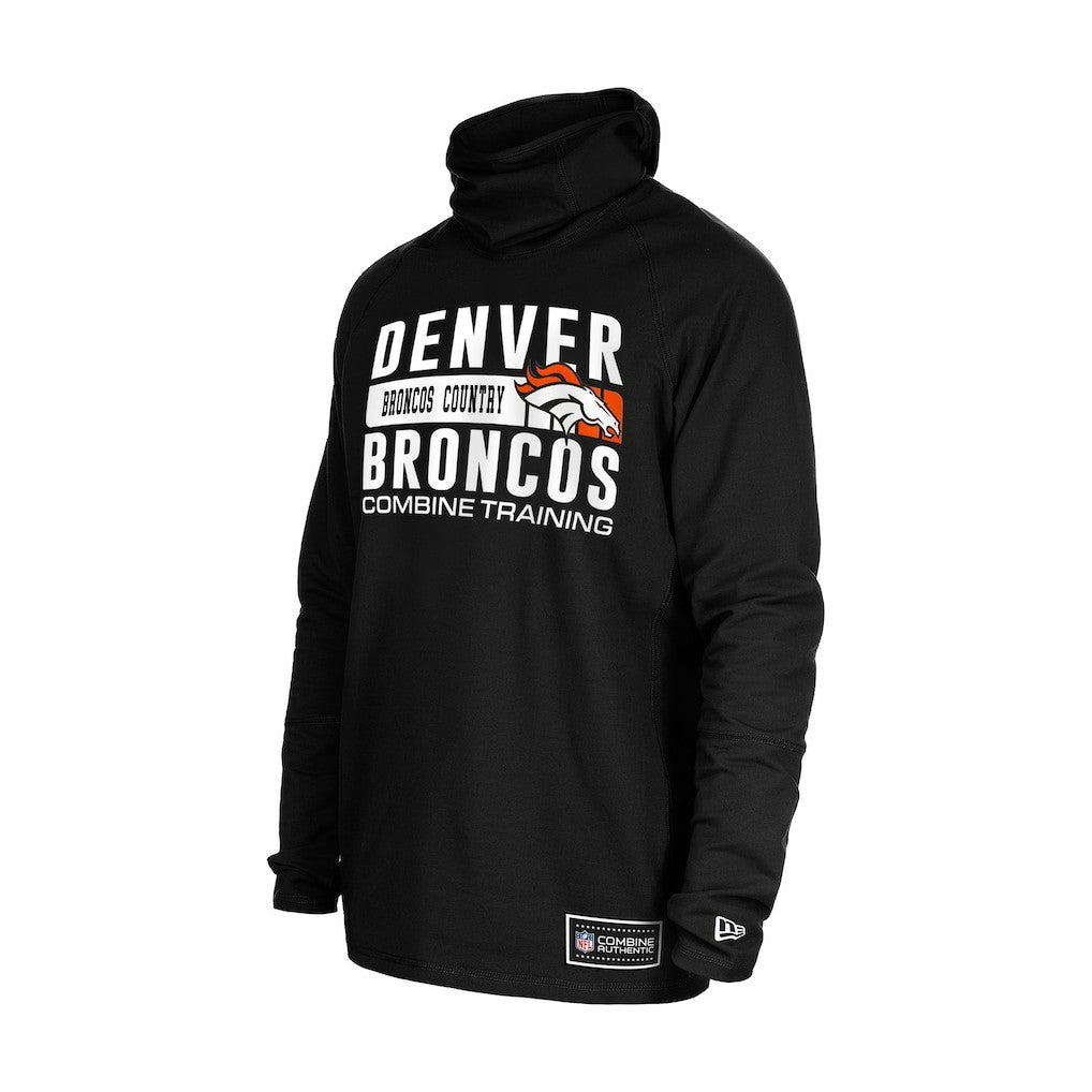 Functional Fandom Balaclava Helmet Stripe Tri-Blend Hoodie - Denver Broncos