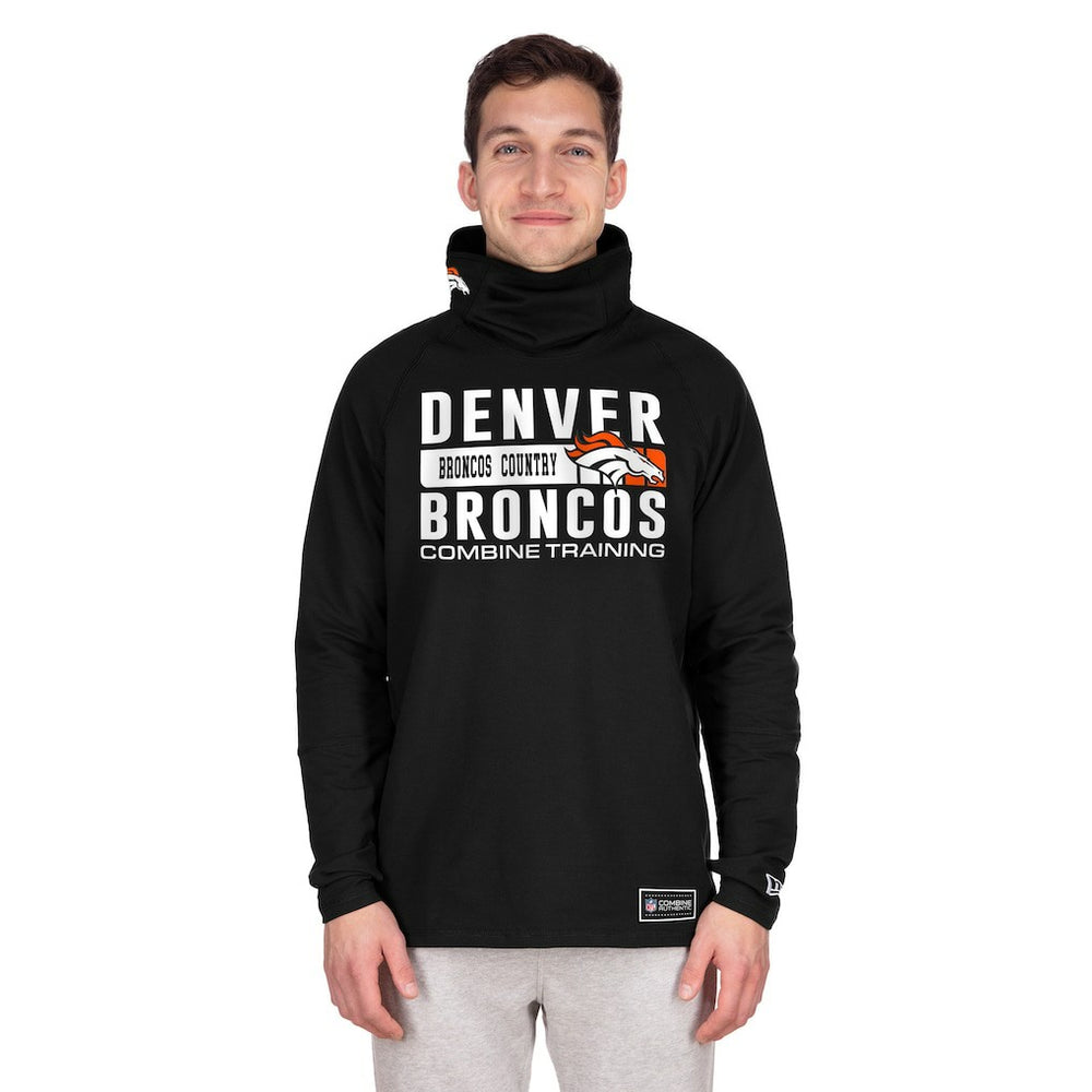 Functional Fandom Balaclava Helmet Stripe Tri-Blend Hoodie - Denver Broncos