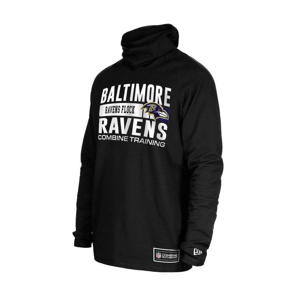 Functional Fandom Balaclava Helmet Stripe Tri-Blend Hoodie - Baltimore Ravens