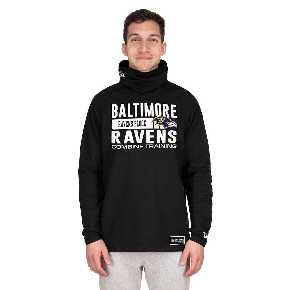 Functional Fandom Balaclava Helmet Stripe Tri-Blend Hoodie - Baltimore Ravens