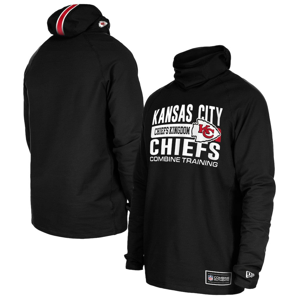 Functional Fandom Balaclava Helmet Stripe Tri-Blend Hoodie - Kansas City Chiefs