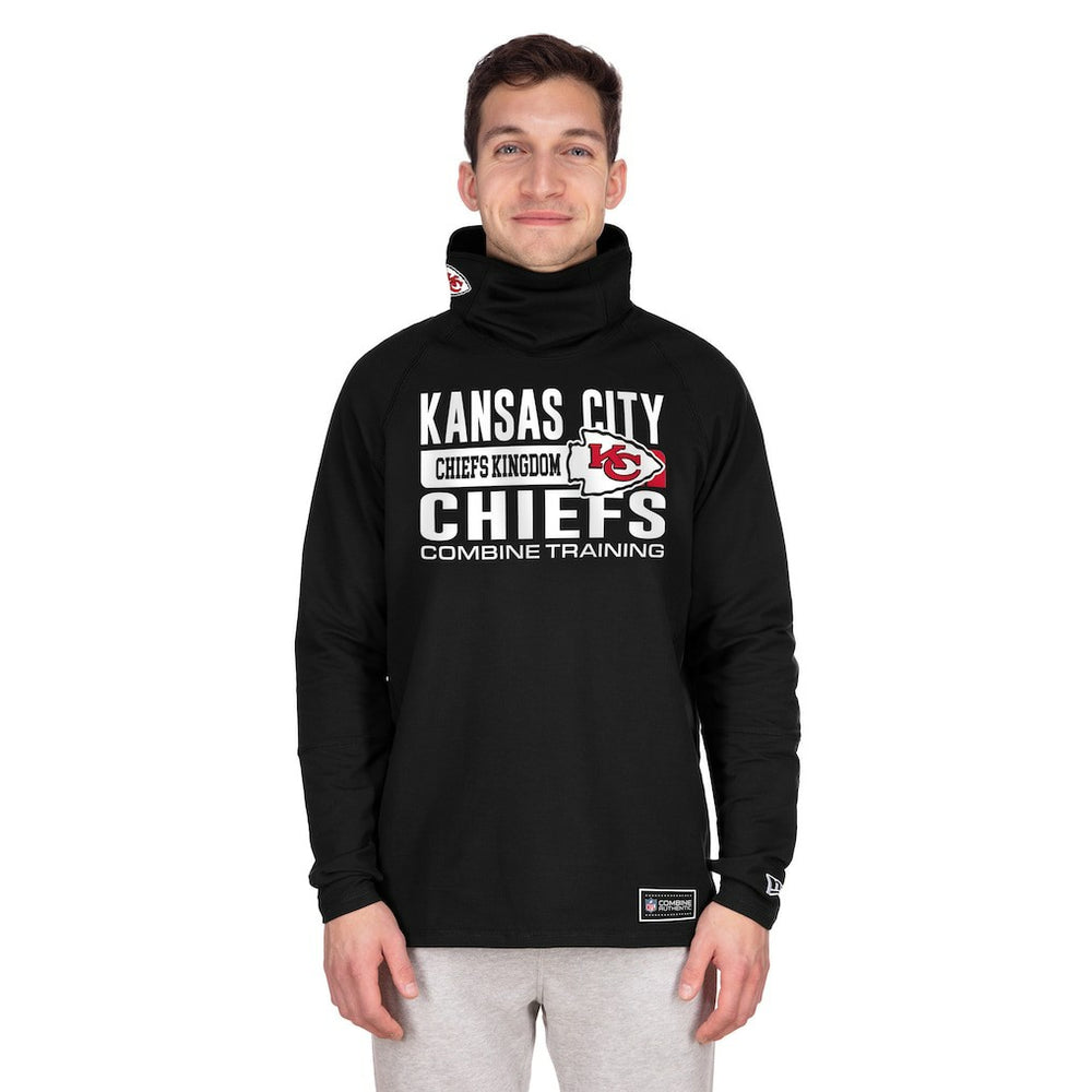 Functional Fandom Balaclava Helmet Stripe Tri-Blend Hoodie - Kansas City Chiefs