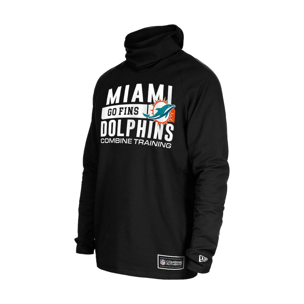 Functional Fandom Balaclava Helmet Stripe Tri-Blend Hoodie - Miami Dolphins