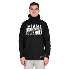 Functional Fandom Balaclava Helmet Stripe Tri-Blend Hoodie - Miami Dolphins