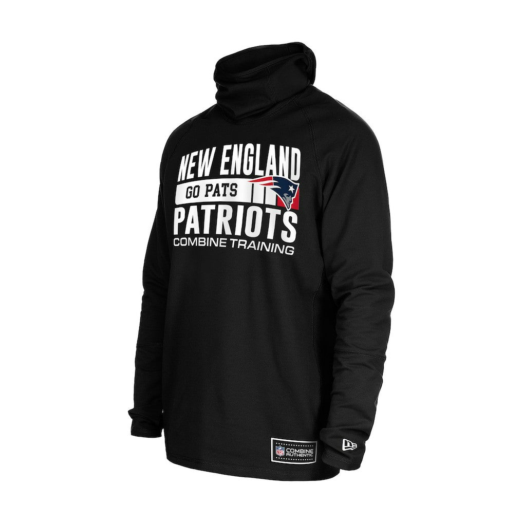 Functional Fandom Balaclava Helmet Stripe Tri-Blend Hoodie - New England Patriots