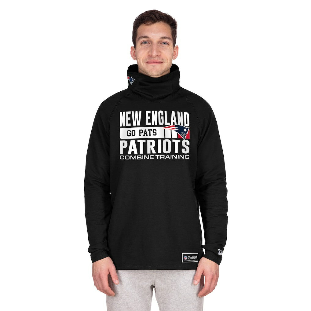 Functional Fandom Balaclava Helmet Stripe Tri-Blend Hoodie - New England Patriots