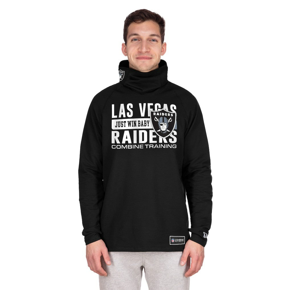 Functional Fandom Balaclava Helmet Stripe Tri-Blend Hoodie - Las Vegas Raiders