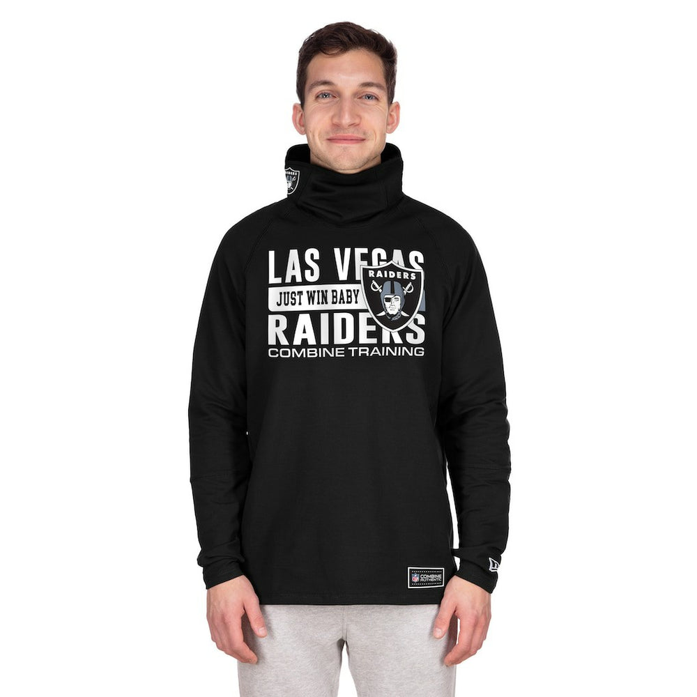 Functional Fandom Balaclava Helmet Stripe Tri-Blend Hoodie - Las Vegas Raiders