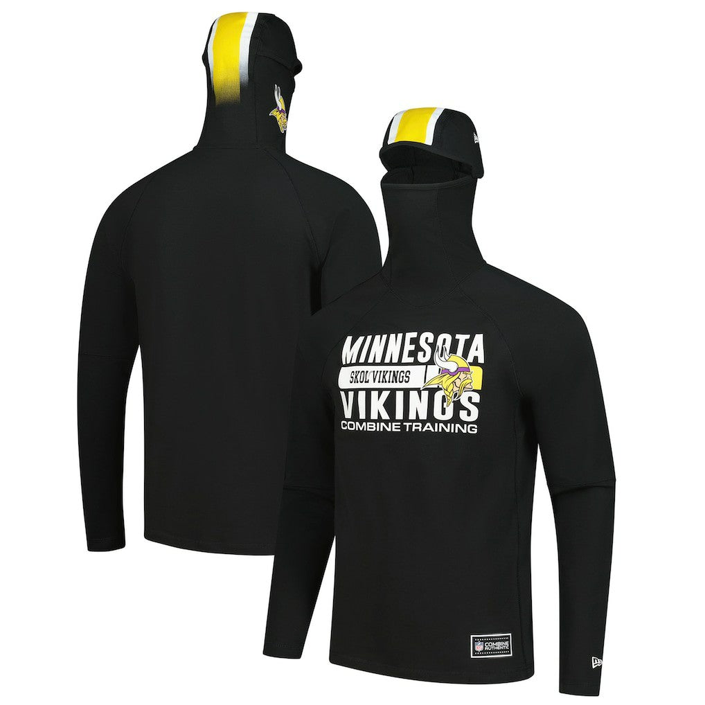 Functional Fandom Balaclava Helmet Stripe Tri-Blend Hoodie - Minnesota Vikings
