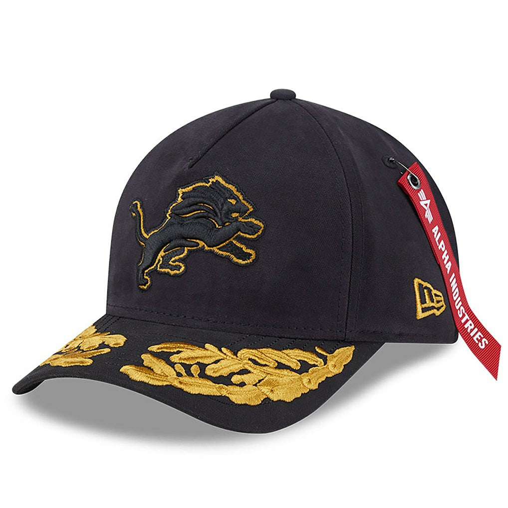 x Alpha Industries A-Frame 9FORTY Adjustable Hat - Detroit Lions
