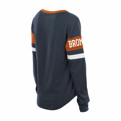 Women's Plus Size Throwback Lace-Up Long Sleeve T-Shirt - Denver Broncos