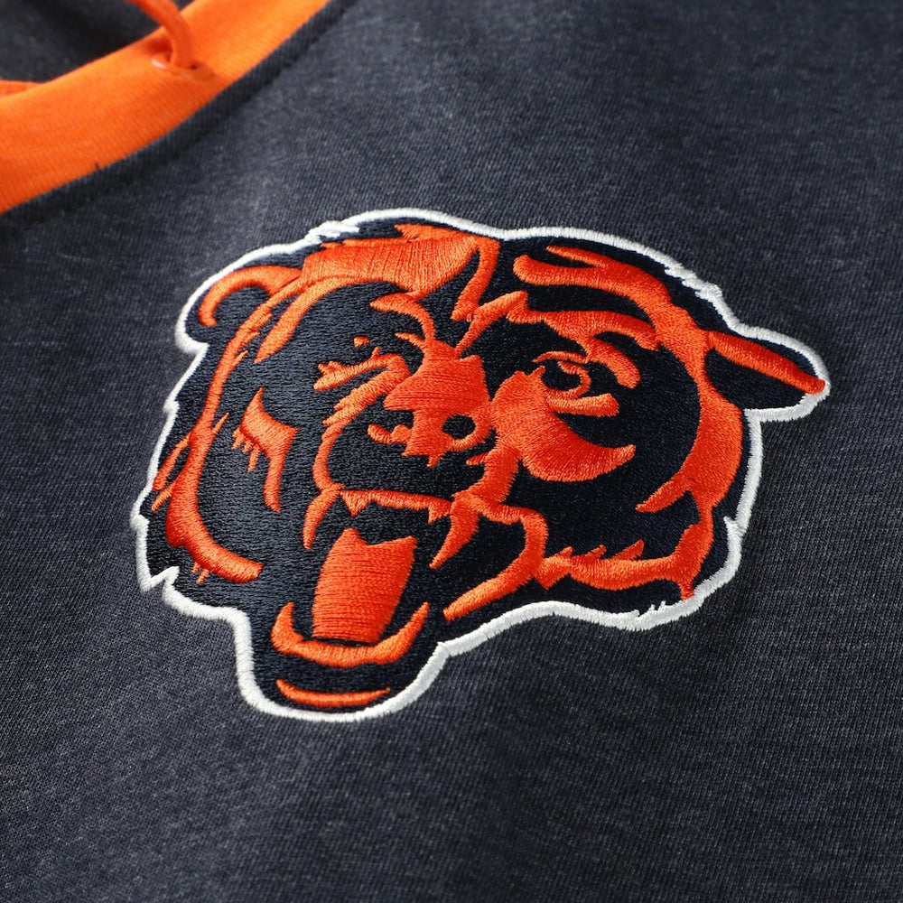 Women's Plus Size Throwback Lace-Up Long Sleeve T-Shirt - Chicago Bears