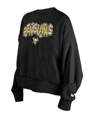 NHL Black Pittsburgh Penguins New Era Girls Youth Flip Sequin Sweatshirt
