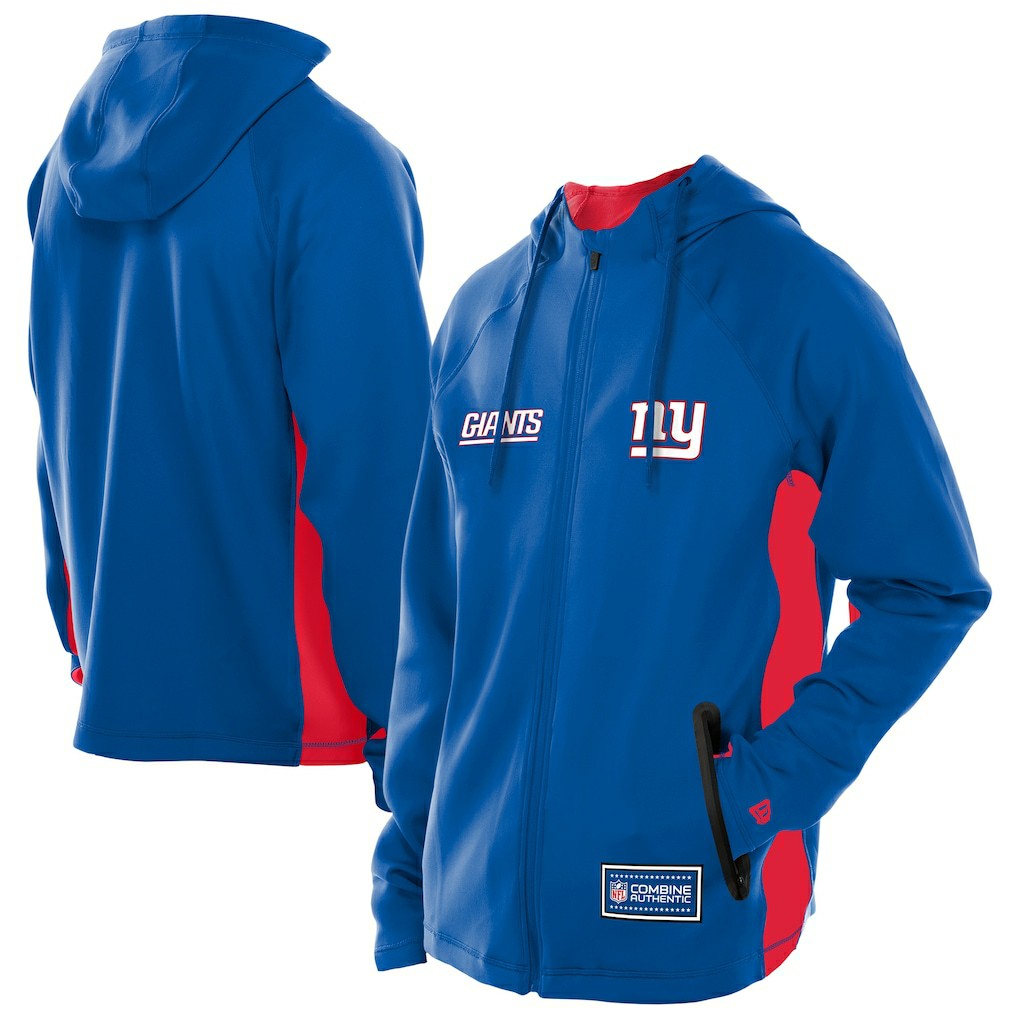 Combine Authentic Raglan Scuba Full-Zip Hoodie - New York Giants