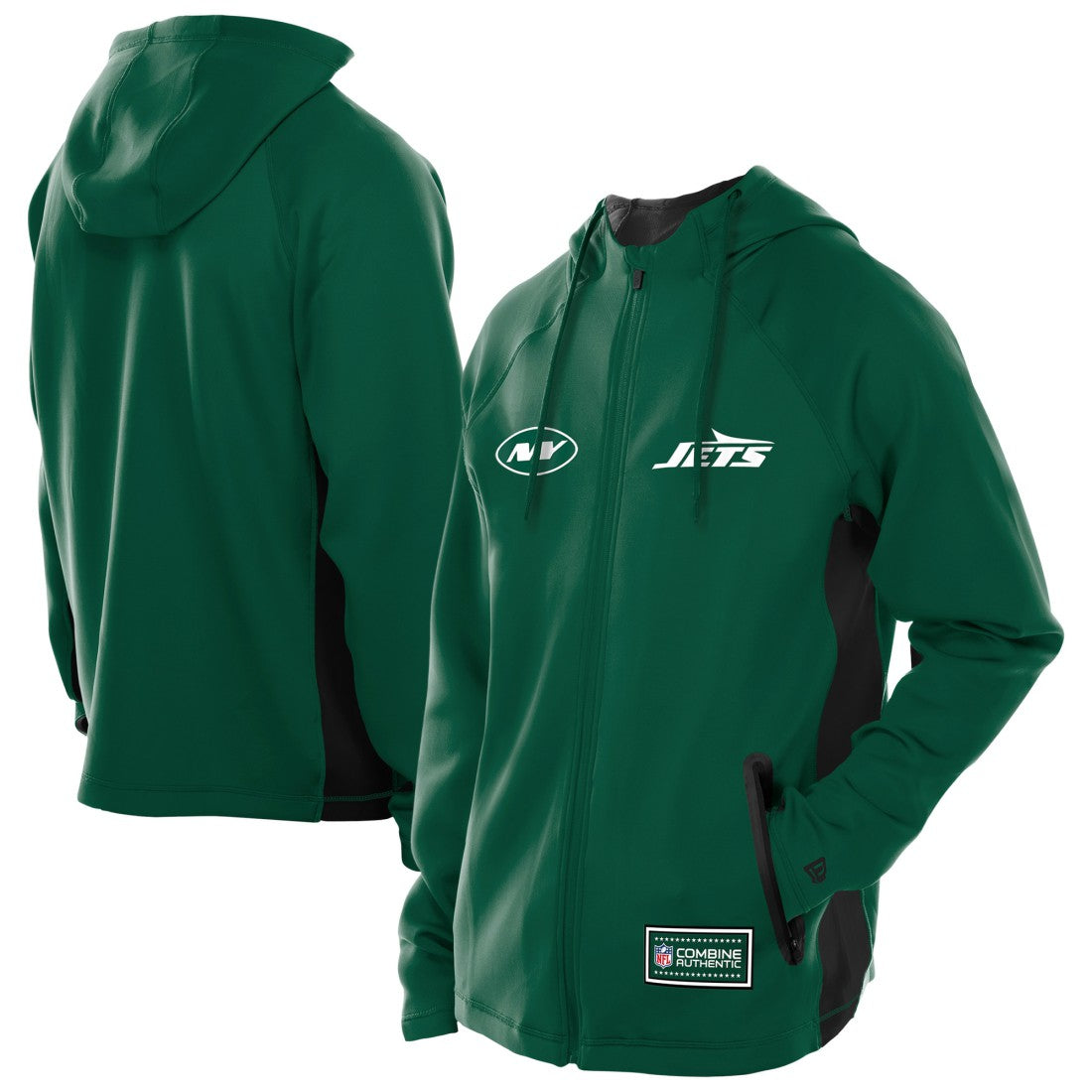 Combine Authentic Raglan Scuba Full-Zip Hoodie - New York Jets