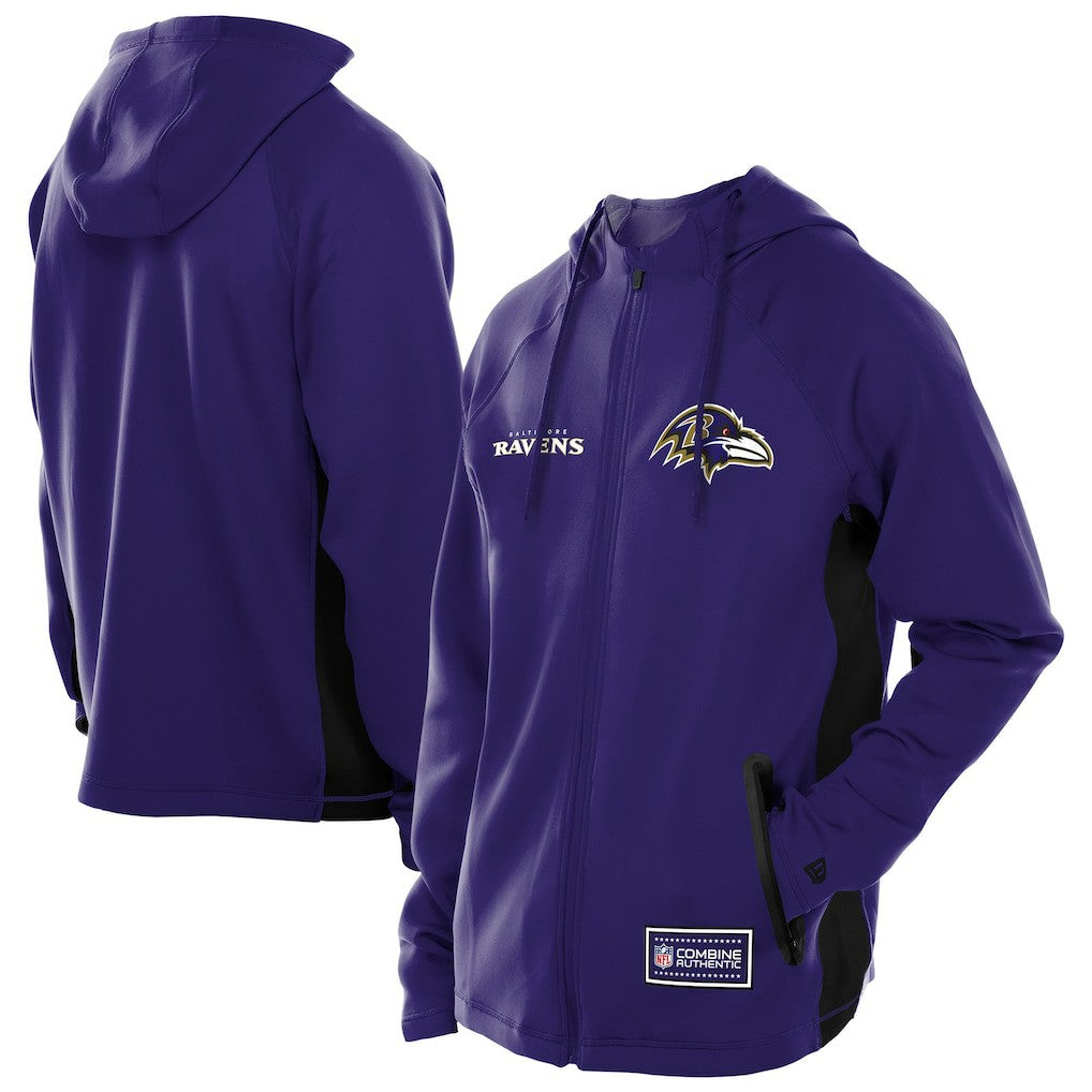 Combine Authentic Raglan Scuba Full-Zip Hoodie - Baltimore Ravens