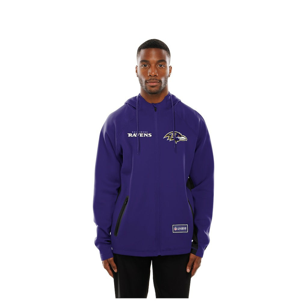 Combine Authentic Raglan Scuba Full-Zip Hoodie - Baltimore Ravens