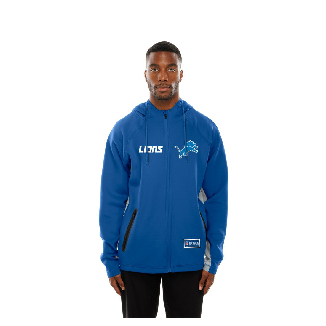 Combine Authentic Raglan Scuba Full-Zip Hoodie - Detroit Lions