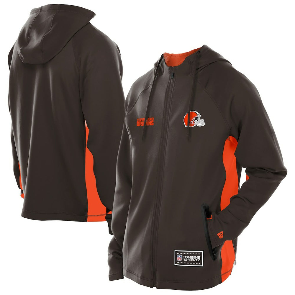 Combine Authentic Raglan Scuba Full-Zip Hoodie - Cleveland Browns