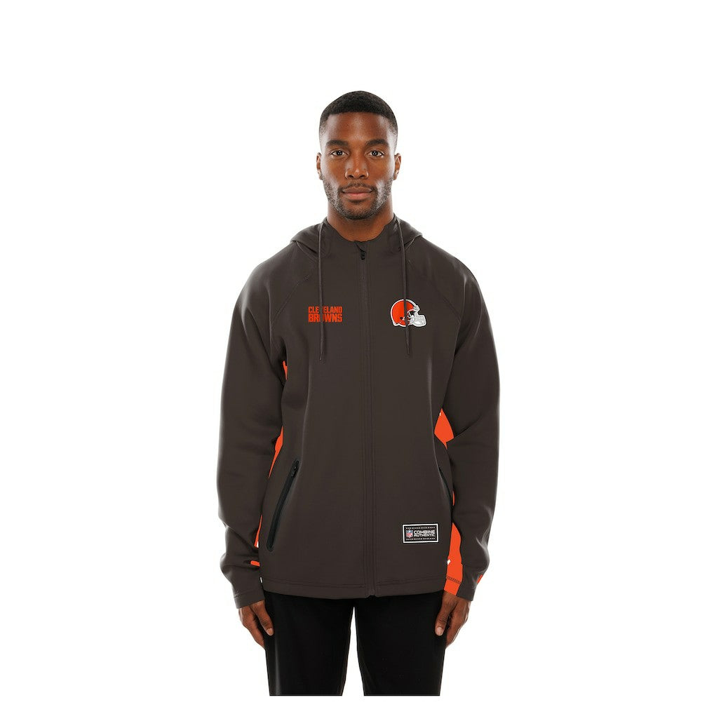 Combine Authentic Raglan Scuba Full-Zip Hoodie - Cleveland Browns