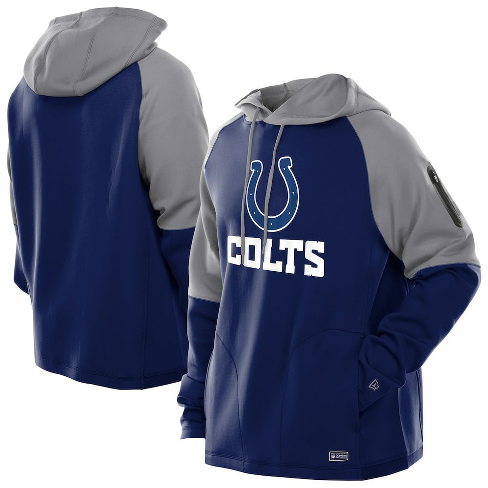 Combine Authentic Color Block Raglan Pullover Hoodie - Indianapolis Colts