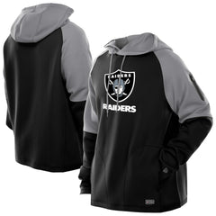 Combine Authentic Color Block Raglan Pullover Hoodie - Las Vegas Raiders