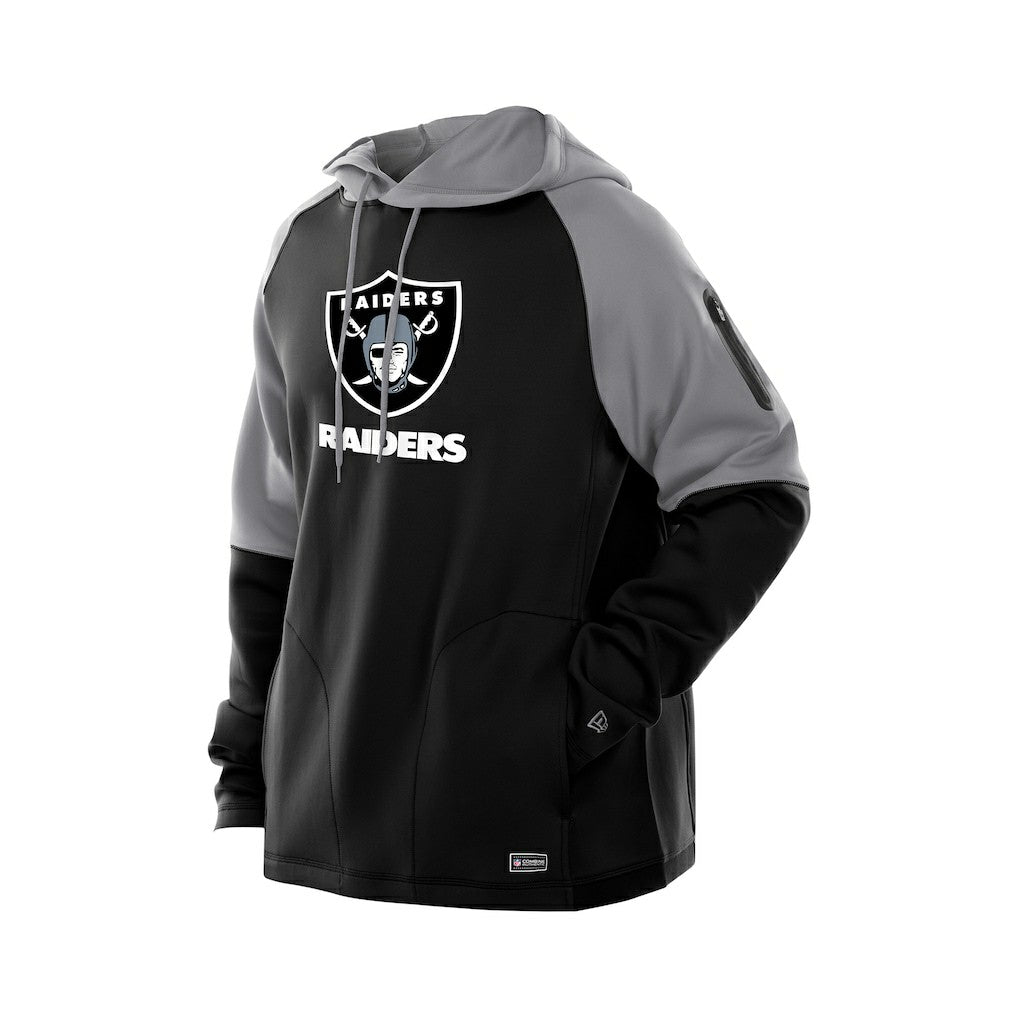 Combine Authentic Color Block Raglan Pullover Hoodie - Las Vegas Raiders