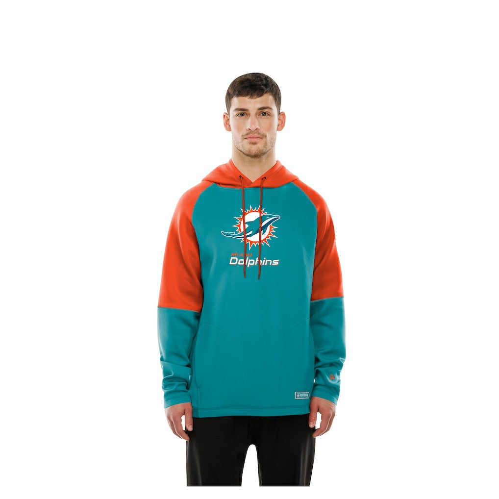 Combine Authentic Color Block Raglan Pullover Hoodie - Miami Dolphins