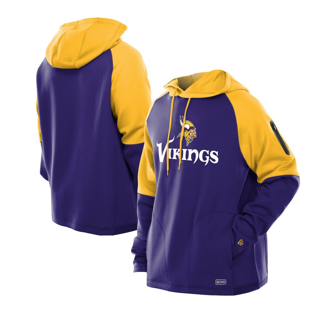 Combine Authentic Color Block Raglan Pullover Hoodie - Minnesota Vikings
