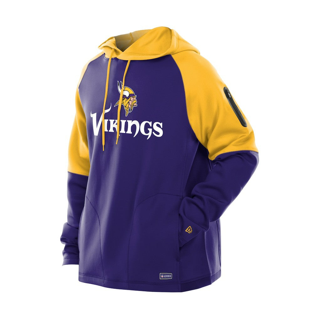 Combine Authentic Color Block Raglan Pullover Hoodie - Minnesota Vikings