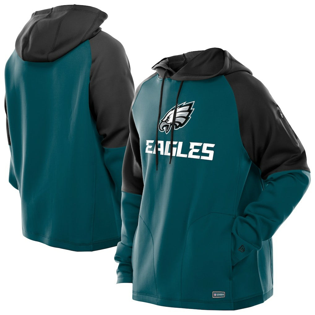 Combine Authentic Color Block Raglan Pullover Hoodie - Philadelphia Eagles