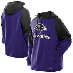 Combine Authentic Color Block Raglan Pullover Hoodie - Baltimore Ravens