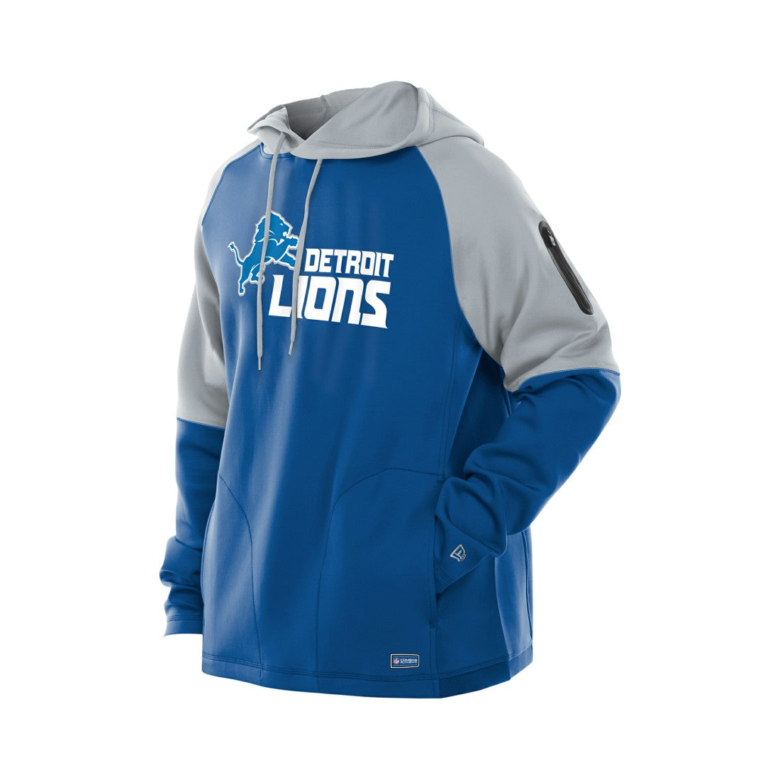 Combine Authentic Color Block Raglan Pullover Hoodie - Detroit Lions