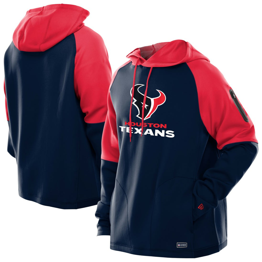 Combine Authentic Color Block Raglan Pullover Hoodie - Houston Texans