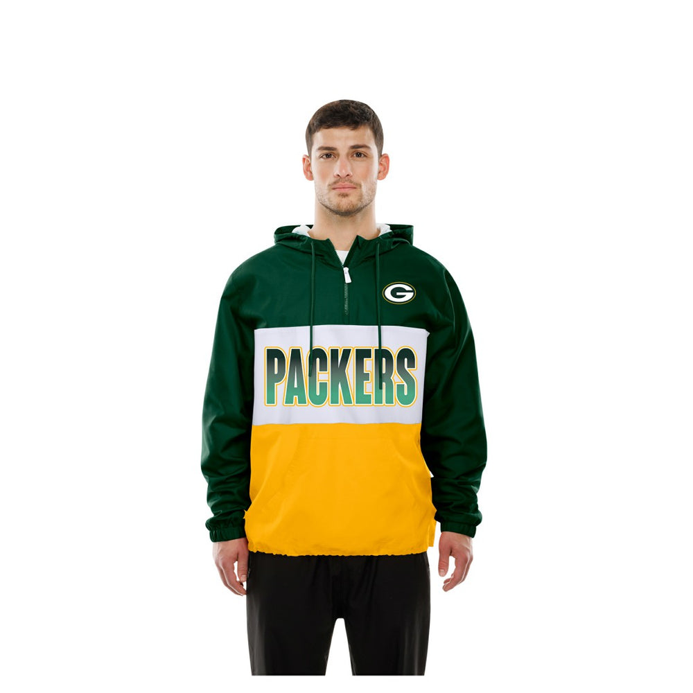 Ripstop Quarter-Zip Hooded Windbreaker - Green Bay Packers