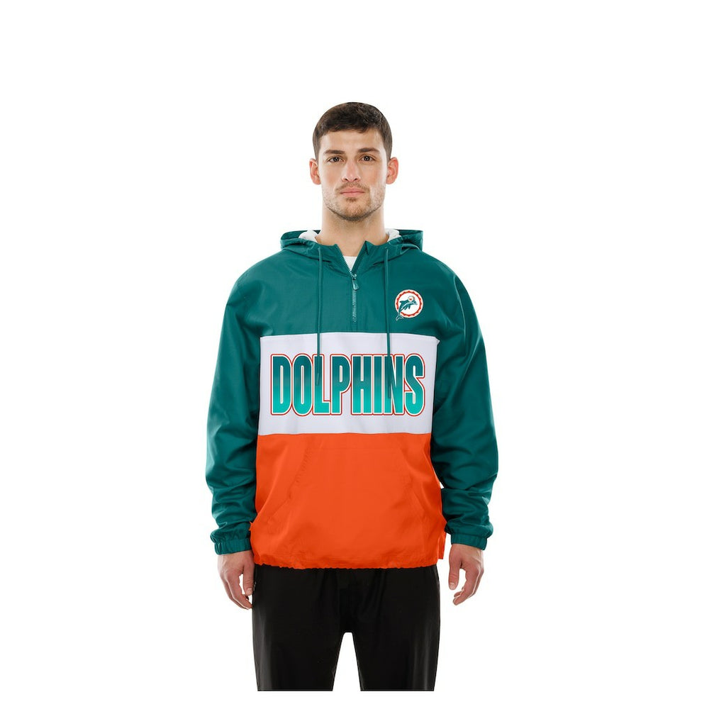 Ripstop Quarter-Zip Hooded Windbreaker - Miami Dolphins