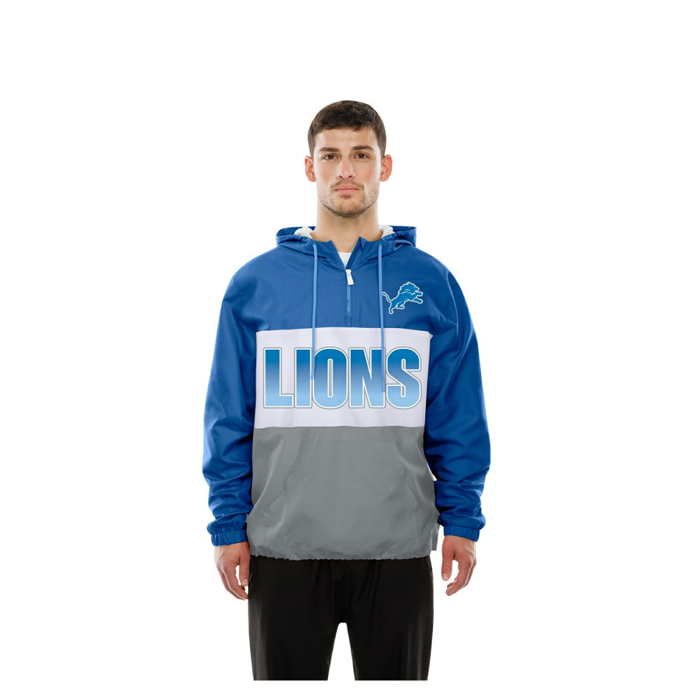 Ripstop Quarter-Zip Hooded Windbreaker - Detroit Lions