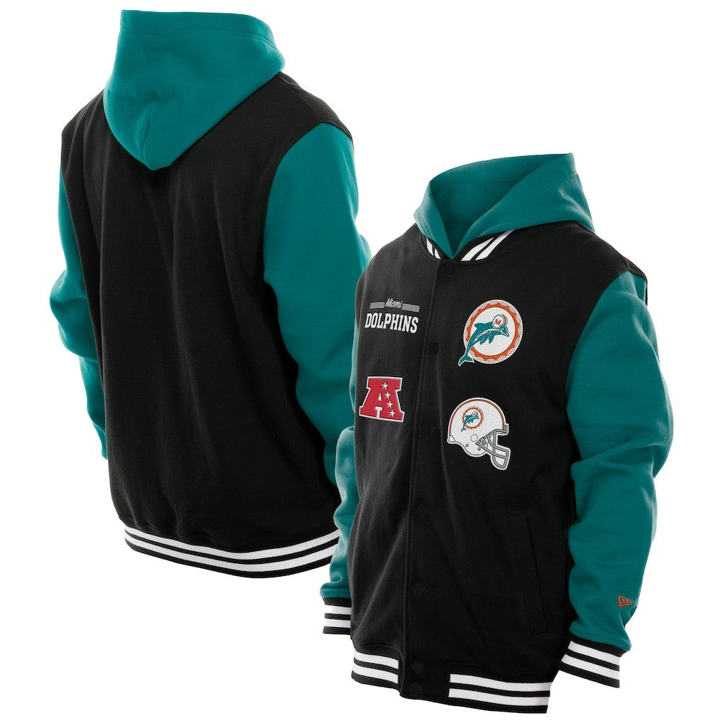 Full-Snap Fleece Hoodie Jacket - Miami Dolphins